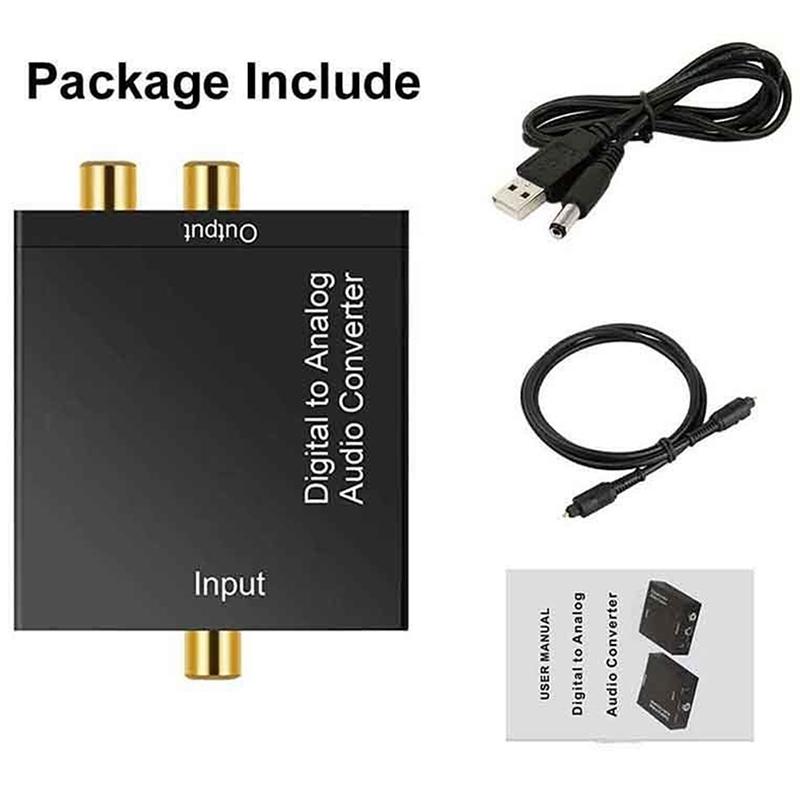Bộ chuyển đổi quang học Coax Toslink Kỹ thuật số sang Analog Bộ chuyển đổi âm thanh nổi RCA L/R
