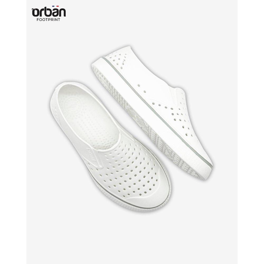 Giày nhựa lỗ nam nữ đi mưa đi biển Urban - Chất liệu Eva siêu nhẹ, chống nước, giá tốt - Trắng Xám