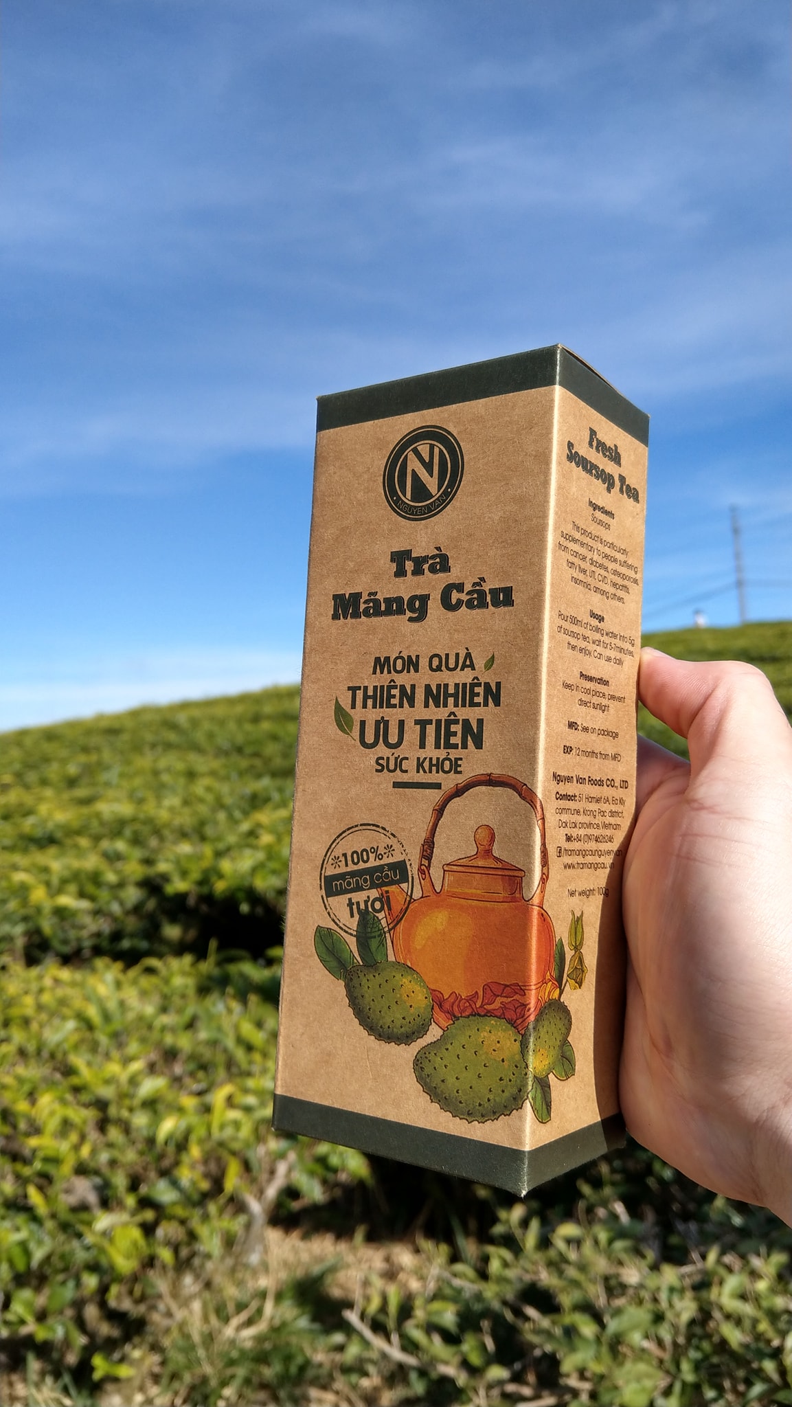 Trà Mãng Cầu Nguyễn Văn - 100% mãng cầu xiêm tươi sấy khô - Hộp 100 GRAM