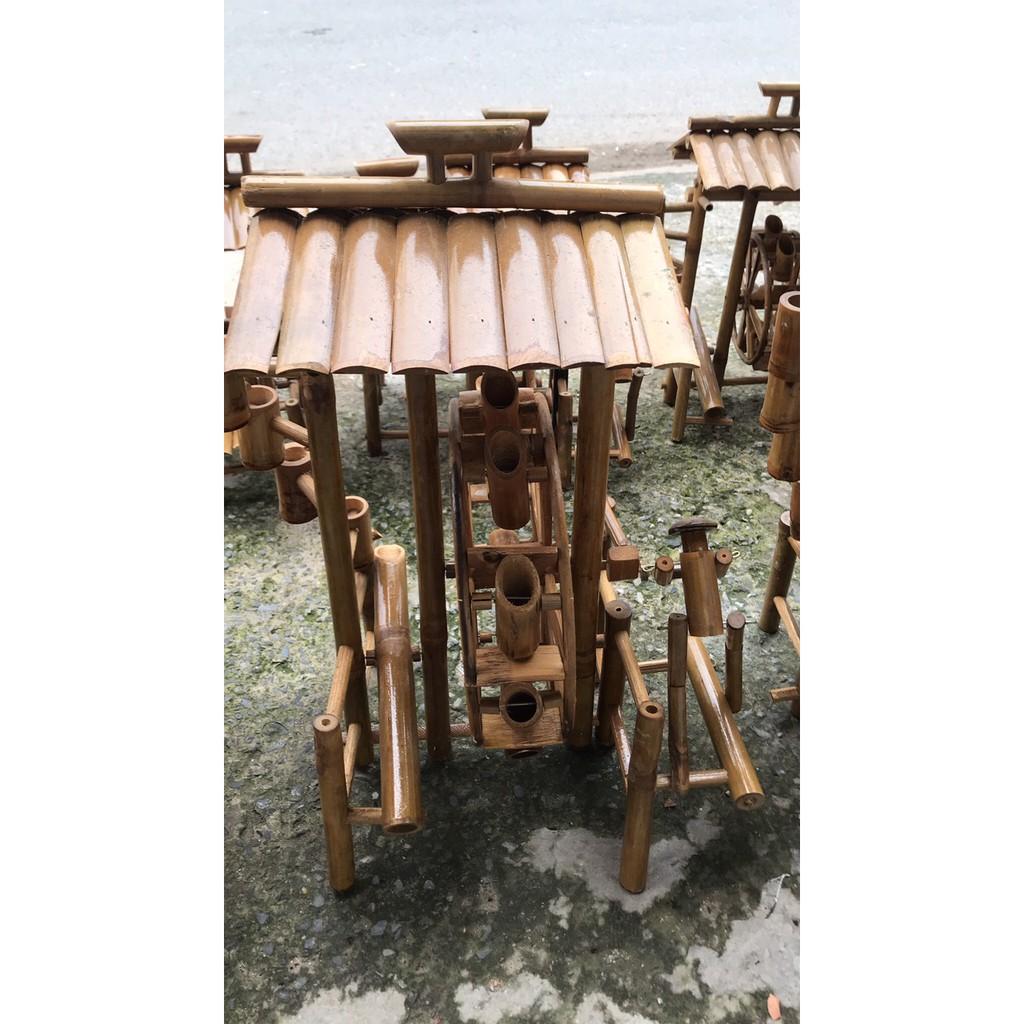 Thác nước bằng tre Guồng quay nước dân tộc mi ni tiểu cảnh hồ cá