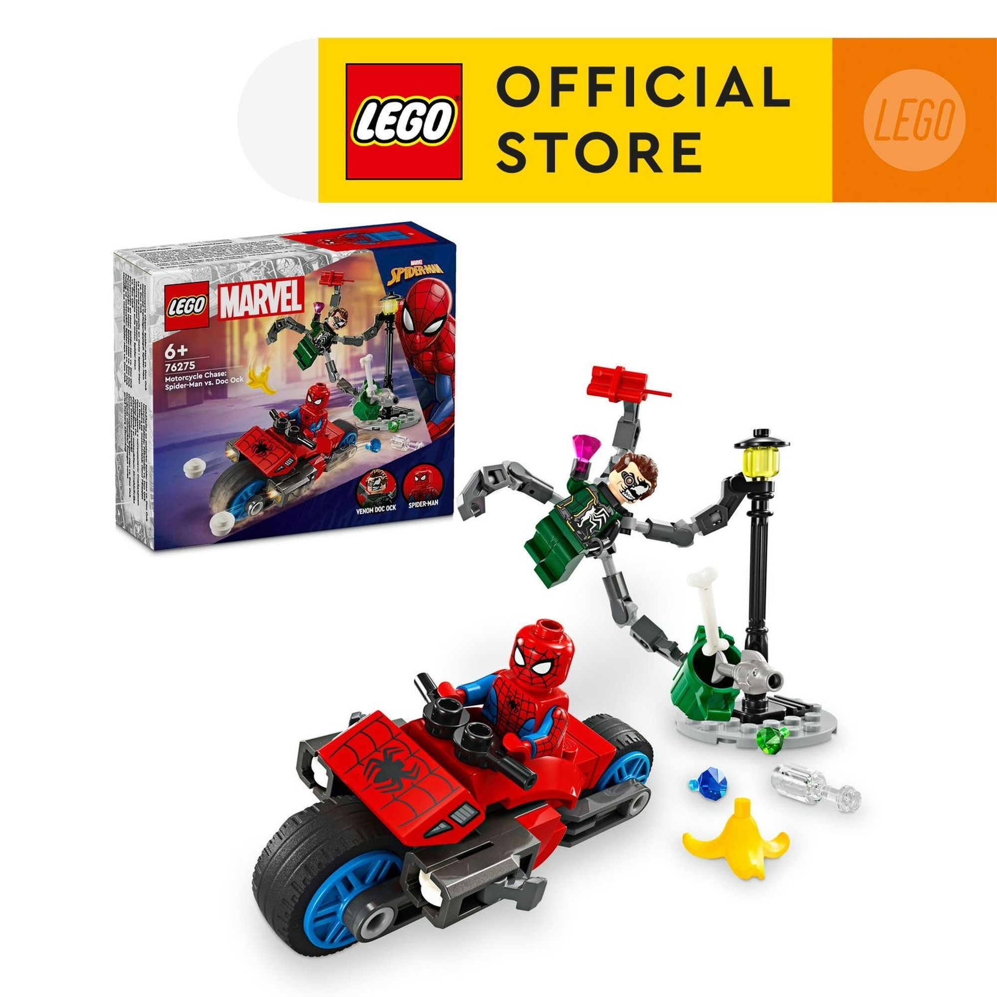 LEGO SUPERHEROES 76275 Đồ chơi lắp ráp Người nhện đối đầu tiến sĩ Ock (77 chi tiết)