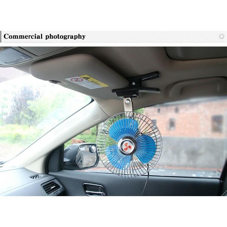 PVN31746 Quạt mini kẹp 12v/24v ô tô .quạt xe hơi 4 chỗ 7 chỗ xe tải xe khách có túp năng quay 360 độ cực mát T2