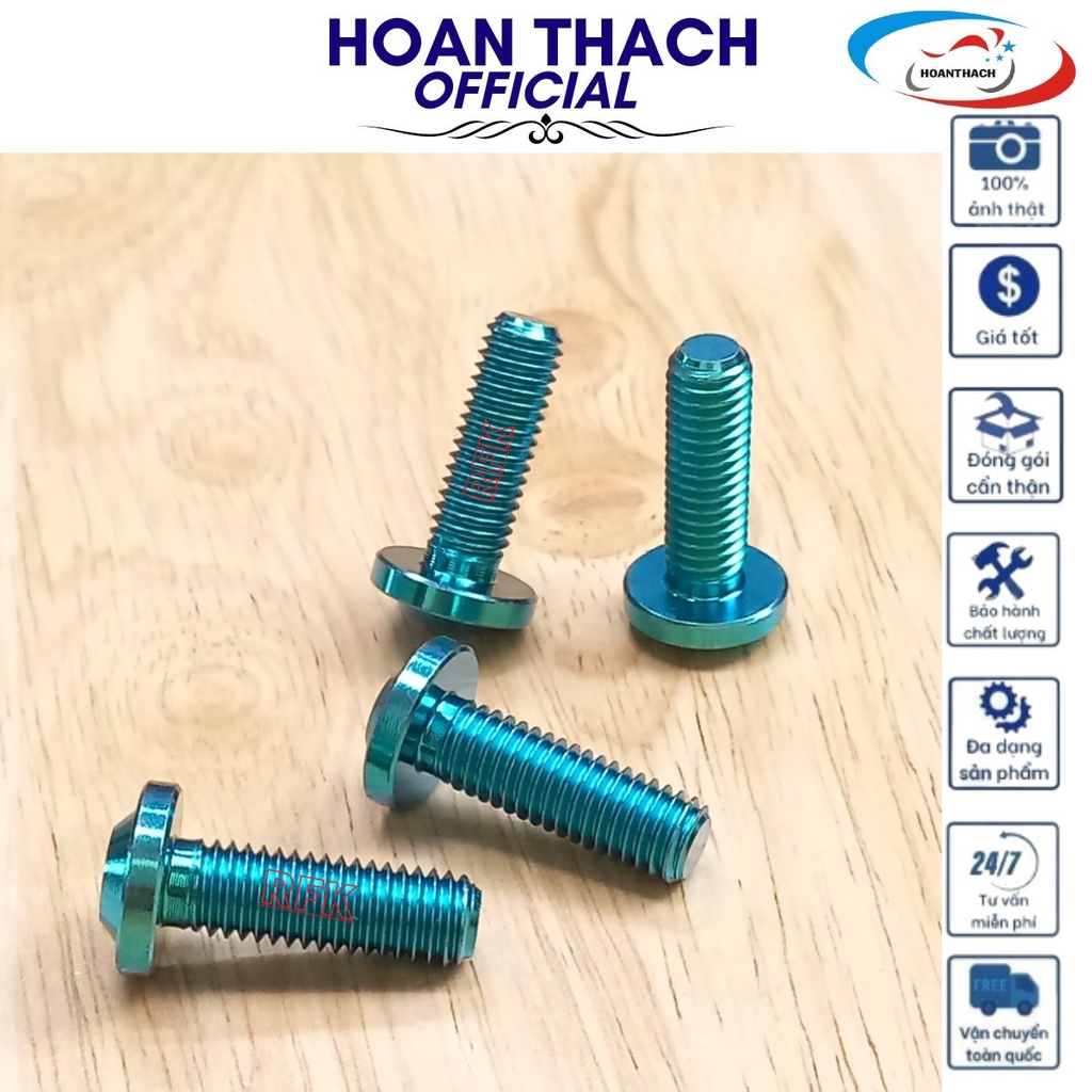 Ốc Gr5 8L25 Đầu Dù Mỏng Xanh Lục Bảo Dùng cho nhiều dòng xe SP012454 (giá 1 con)