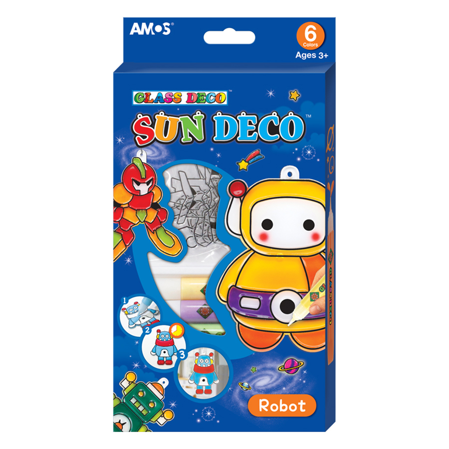 Màu Vẽ Trang Trí Trên Kính Hình Rô Bốt Sun Deco Robot AMOS ASD-R (6 Màu)