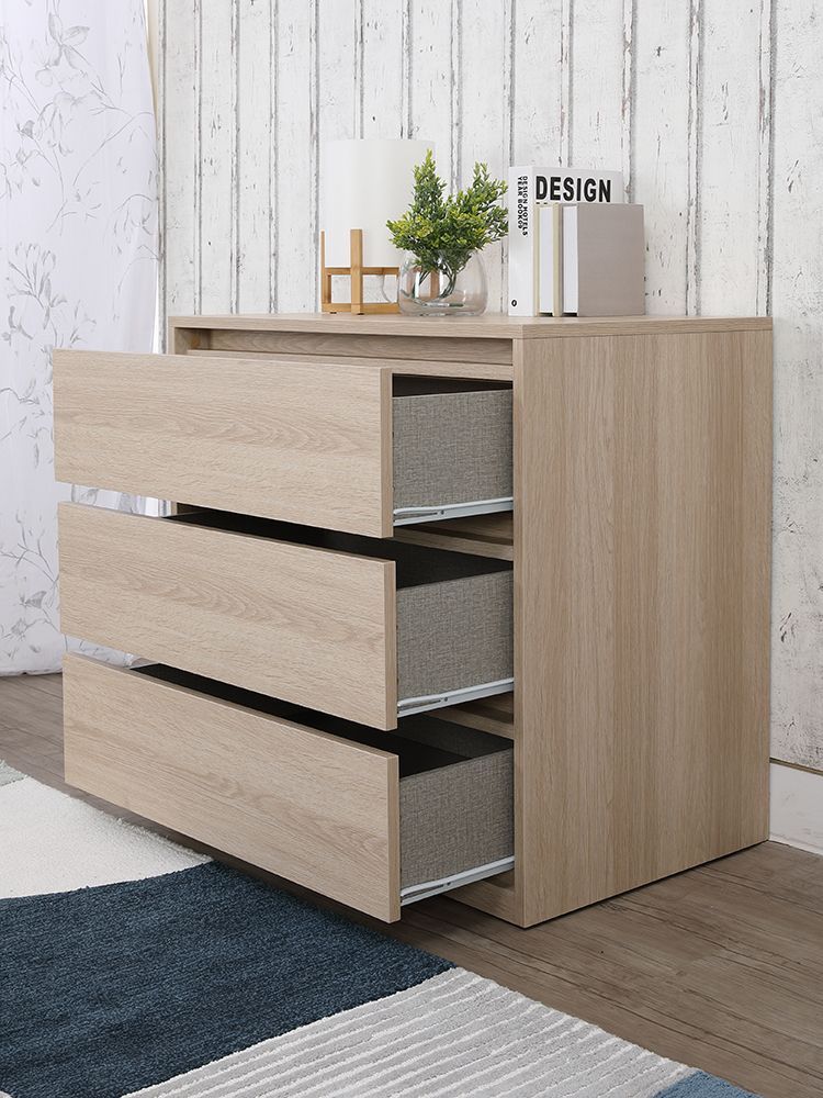 Tủ Đựng Đồ Molly/P Màu 3 Ngăn Kéo Gỗ Sồi Trắng (80 x 49.7 x 75.5 cm) Index Living Mall Nhập Khẩu Thái Lan