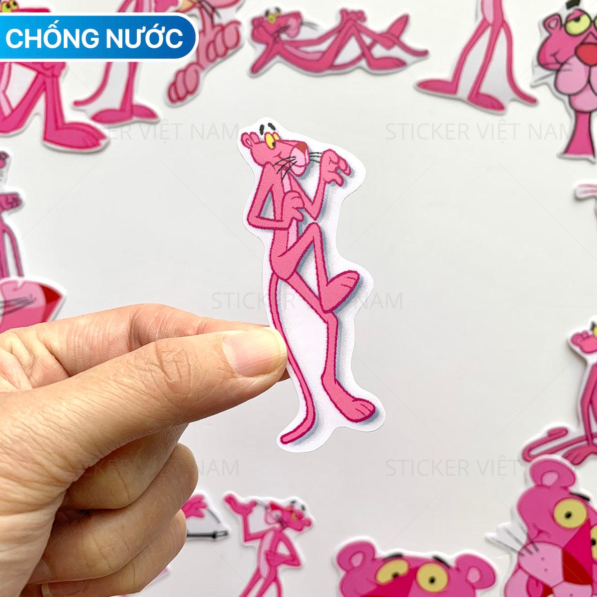 Sticker Báo Hồng The Pink Panther Cute Ngẫu Nhiên Chất Lượng Cao Chống Nước