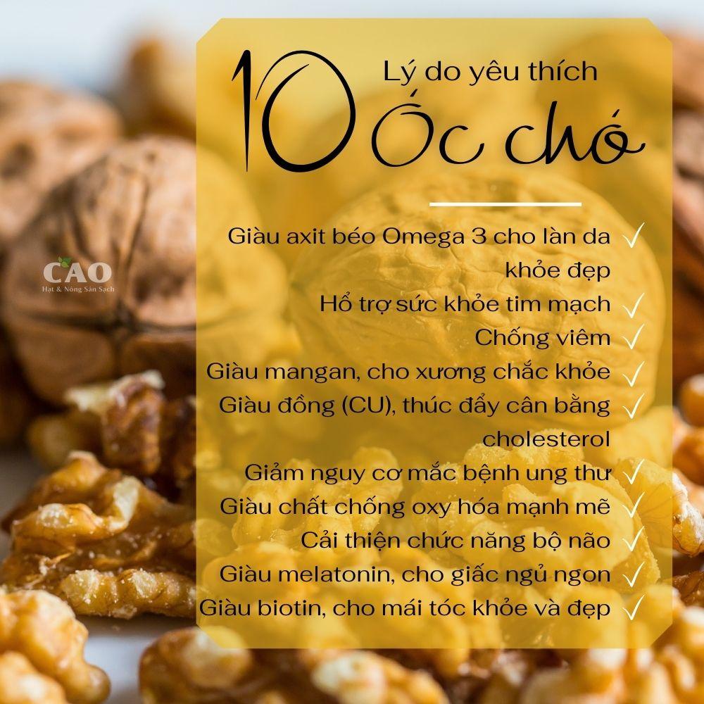 Hạt óc chó vàng nguyên vỏ CAO FOOD nhập khẩu chính ngạch tại Mỹ - hạt dinh dưỡng cao cấp siêu dinh dưỡng
