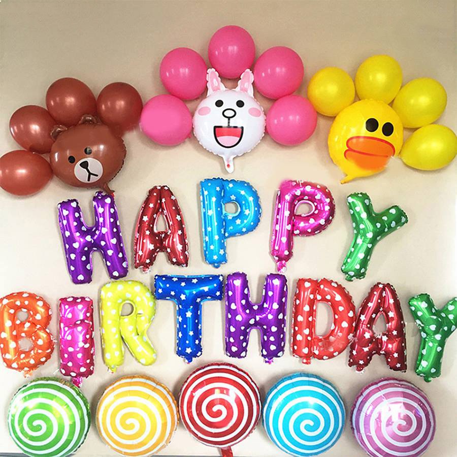 Set Bóng Chữ HAPPY BIRTHDAY- Nhiều Màu Sắc -  Giao Màu Ngẫu Nhiên