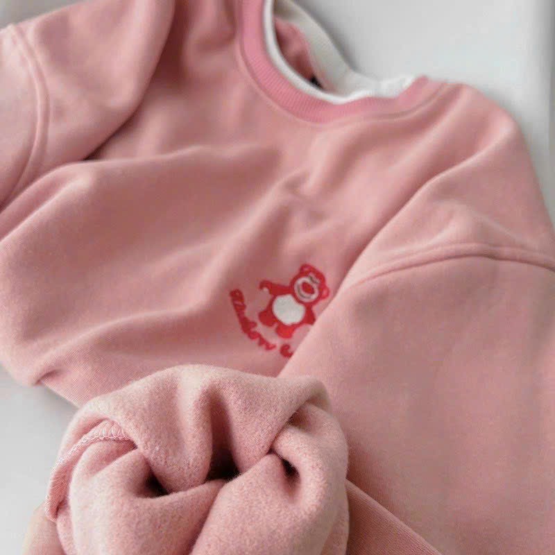 Áo sweater thêu gấu, form dưới 70kg, bo cổ và lai bo gân, chất thun nỉ mềm mịn, mát