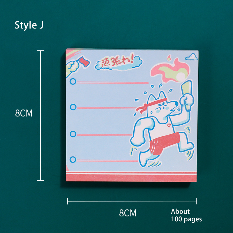 Set 100 giấy ghi chú 80*80mm họa tiết hoạt hình dễ thương phong cách Hàn Quốc cho học sinh