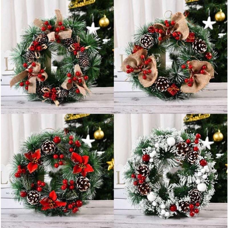 vòng tròn trang trí noel - vòng treo cửa giáng sinh đường kính 35cm