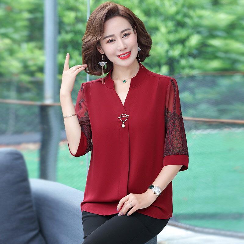 ️Có Big Size️ ÁO SƠ MI NỮ TRUNG NIÊN TRẺ THỜI TRANG KÈM PHỤ KIỆN, ÁO SƠ MI CÔNG SỞ TRUNG NIÊN SANG TRỌNG, LỊCH SỰ