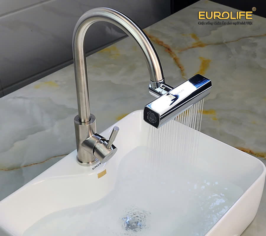 Đầu vòi tăng áp đa năng, 3 chế độ chảy ưu việt cho vòi rửa chén Eurolife EL-TA04