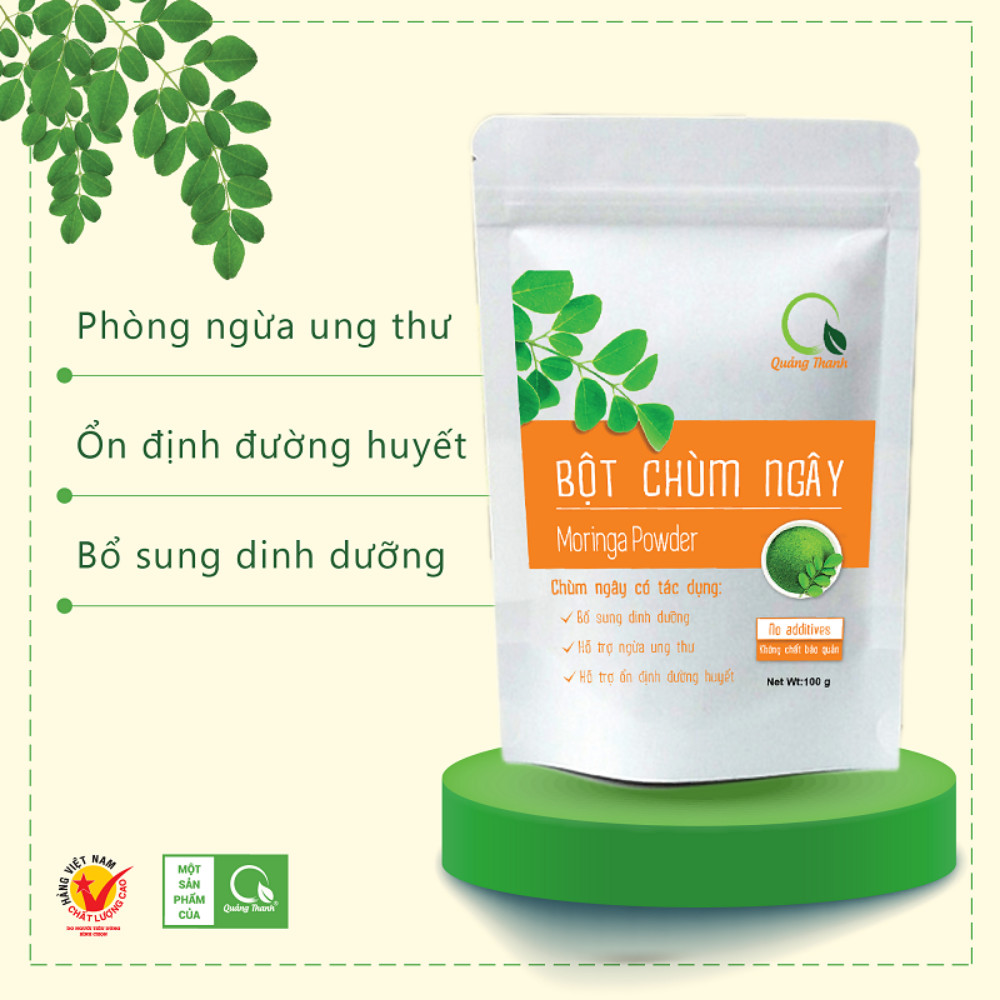 Bột Chùm Ngây Quảng Thanh gói 100g bổ sung dinh dưỡng - phòng ngừa ung thư - ổn định đường huyết