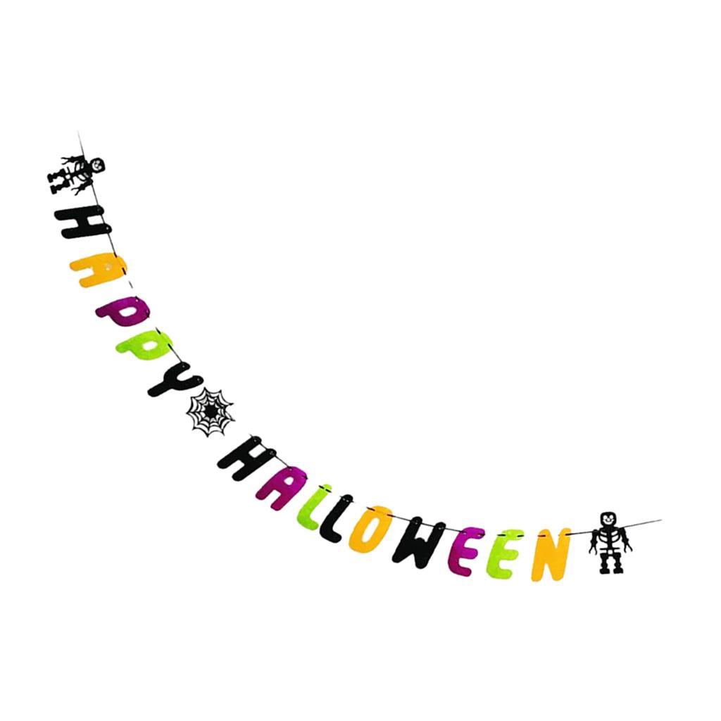 Halloween Banner Skeleton Skull Letters Bunting Garland Props Party Decor