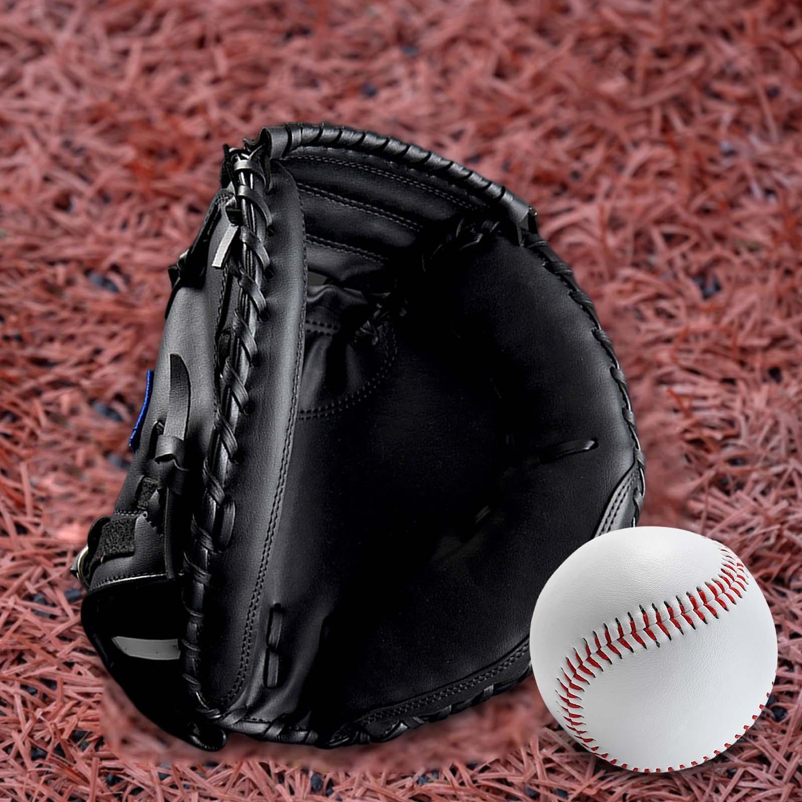 Baseball Catcher Gloves PU with Baseball Ball Teeball Glove Men Women Unisex