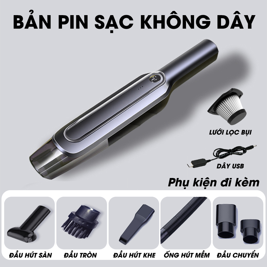 Máy Hút Bụi Cầm Tay Mini Không Dây MIFAN Siêu Mạnh - Vệ sinh ô tô, xe hơi, giuờng nệm, sàn - Hàng chính hãng