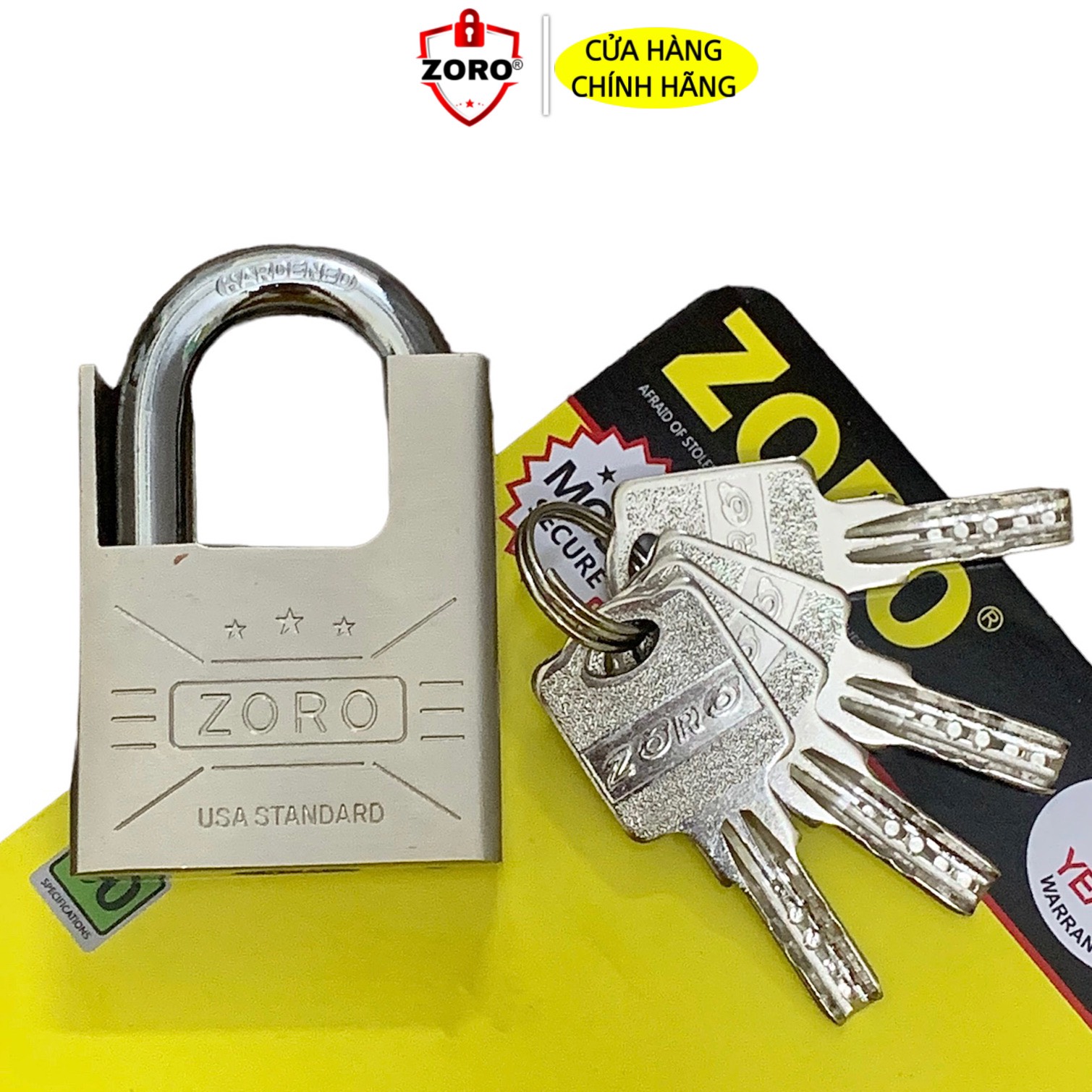 Hình ảnh Ổ khóa chống cắt ZORO 5 phân chìa muỗng càng chống cắt - khóa bấm công nghệ mỹ chống cắt càng