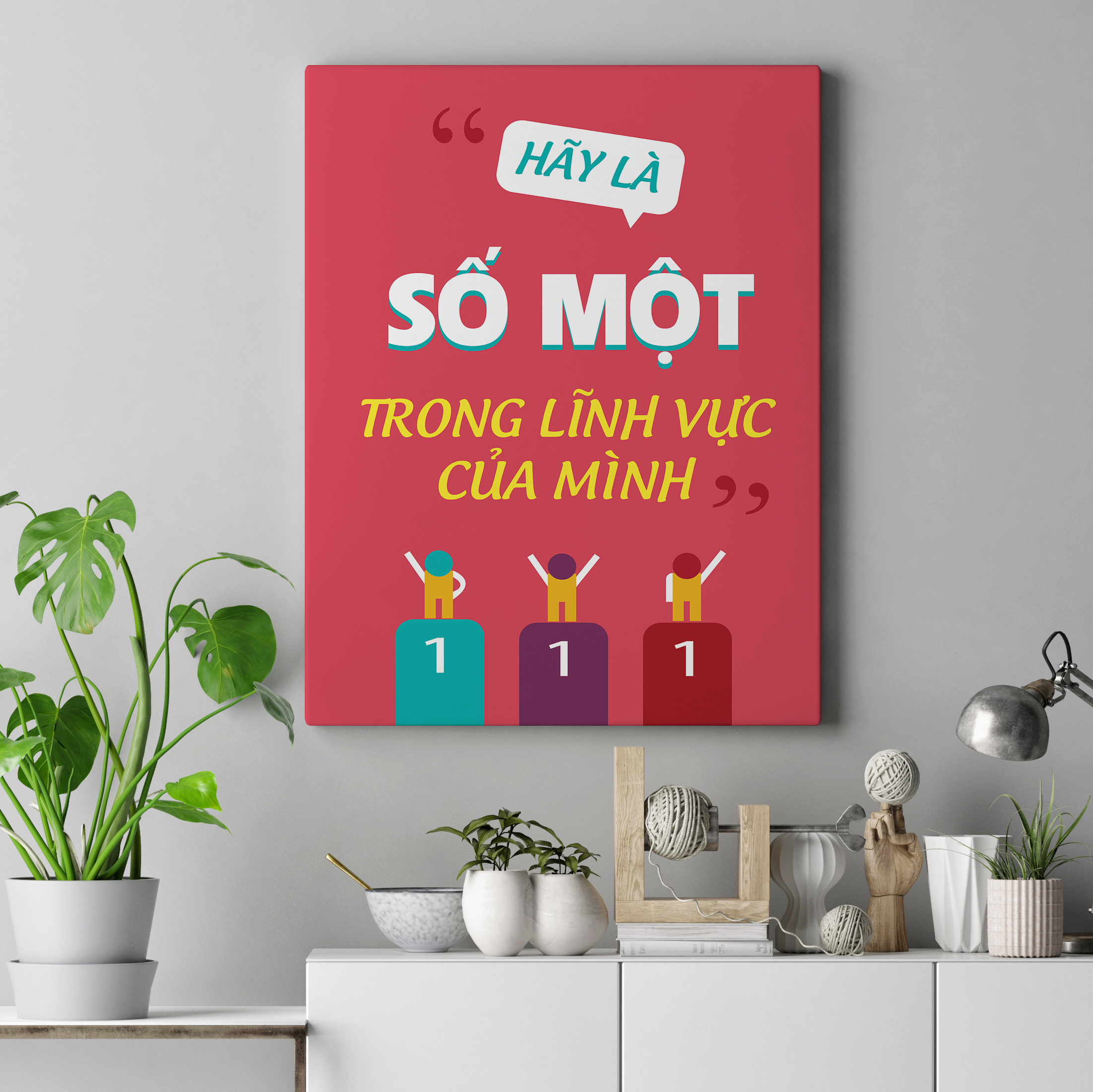 Set Tranh canvas Sologan văn phòng tạo động lực , vải canvas căng khung gỗ kích thước 3 tấm 40x60 cm SVP415027