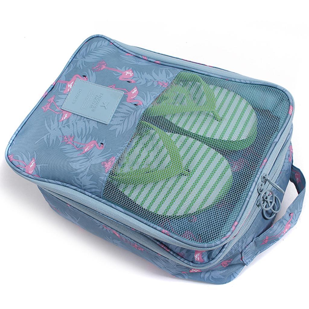 Portable Waterproof Shoe Storage Bag Zippered Travel Organizer