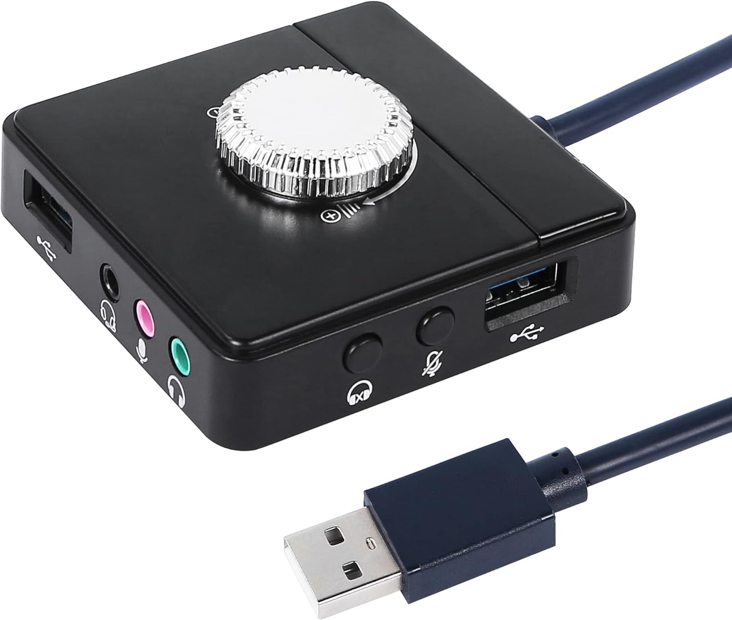SOAIY HUB USB Đa Năng Hỗ Trợ 2 Cổng Audio Cùng Lúc Headphone 2 Jack + AUX 3.5mm, USB Có Núm Chỉnh Âm Lượng JH-N962 - Hàng Nhập Khẩu