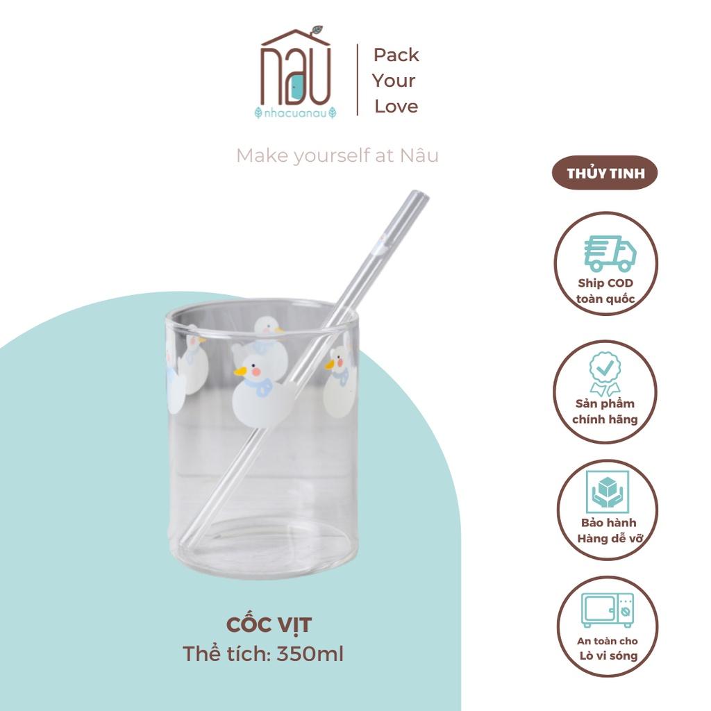 Cốc vịt bầu xinh xắn, thuỷ tinh chịu nhiệt; dùng uống nước sinh tố, trà; thích hợp hơn khi làm quà tặng