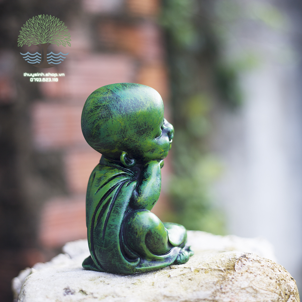 Chú tiểu dễ thương chống càm trang trí hồ cá, thuỷ sinh, tiểu cảnh, bán cạn, terrarium