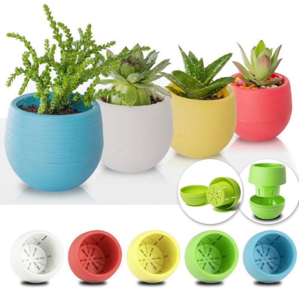 Chậu Cây Mọng Nước Mini Bằng Nhựa Nhiều Màu Sắc Tiện Dụng