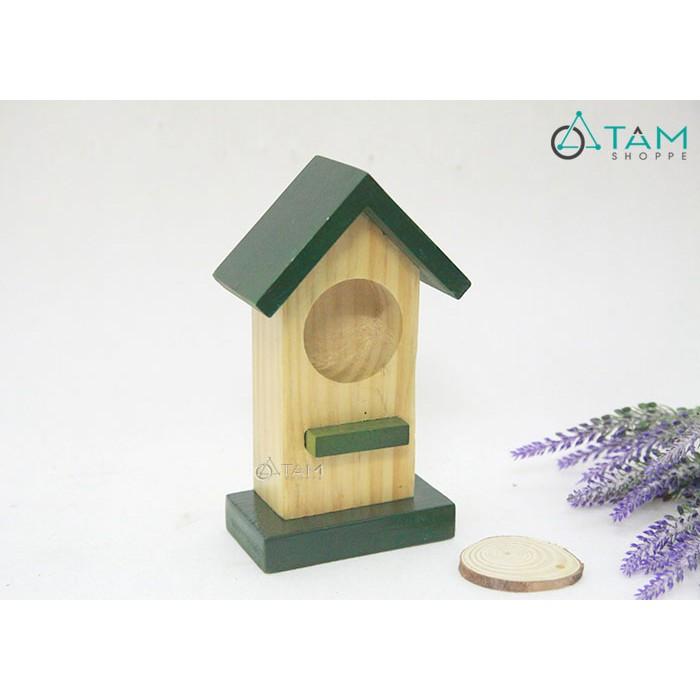 Nhà chim gỗ nhỏ trang trí 18cm