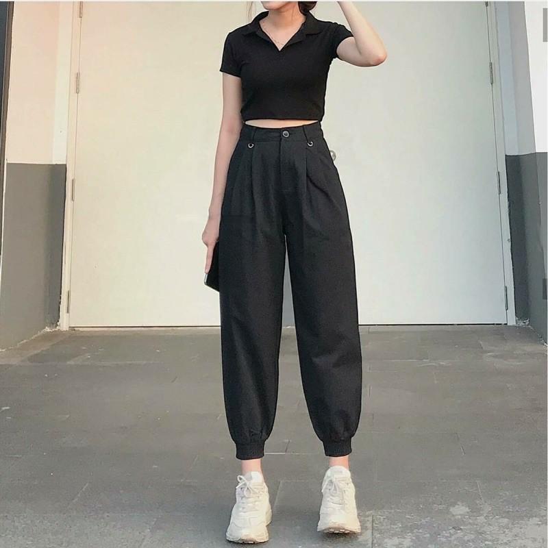 Áo croptop nữ 100% cotton dáng ôm nhẹ , Áo Croptop nữ có cổ cực đẹp cho các Nàng nhà HER WEAR