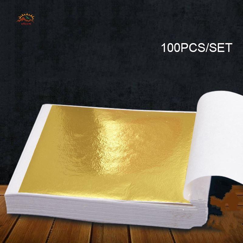 Set 5 Giấy Lá Foil Vàng Đồng Làm Trang Trí,Thủ Cồn Handmade