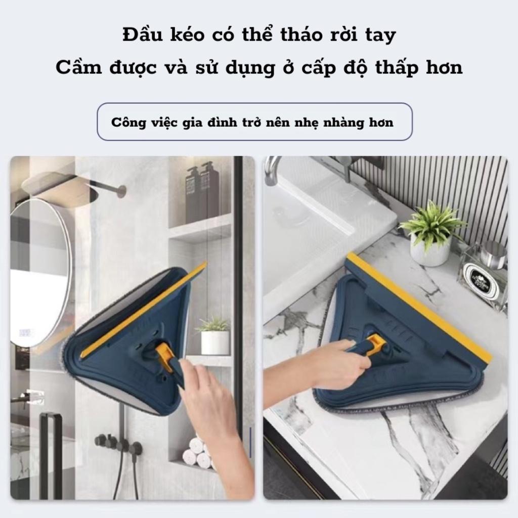 Chổi lau nhà thông minh 5in1 tam giác, chổi quét trần nhà,chổi chà sàn,lau kính thông minh xoay 360 độ chất liệu cao cấp