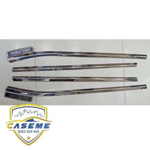 Nẹp Chân Kính Inox Xe Kia Seltos 2020 2021 -Bộ 4 chi tiết