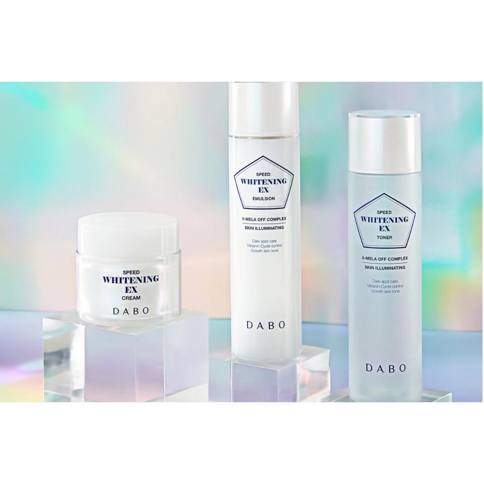 Nước hoa hồng trắng da nhanh Dabo Speed Whitening Ex Toner 160ml, Dưỡng trắng da nhanh, mờ thâm nám, cân bằng độ ẩm da