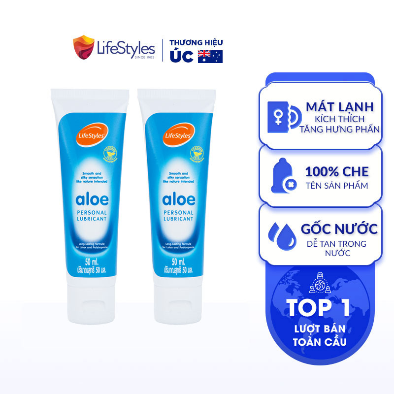 Combo 2 Gel Bôi Trơn Tinh Chất Lô Hội LifeStyles Aloe Lubricant 50ml