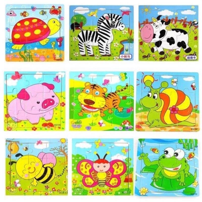 Đồ chơi tranh ghép hình 9 miếng gỗ puzzle,ghép hình, tranh xếp hình