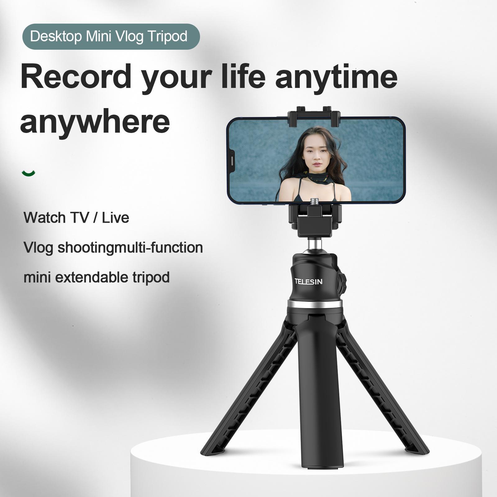 360° Stick Phone Tripod Stand for DSLR Camera Black