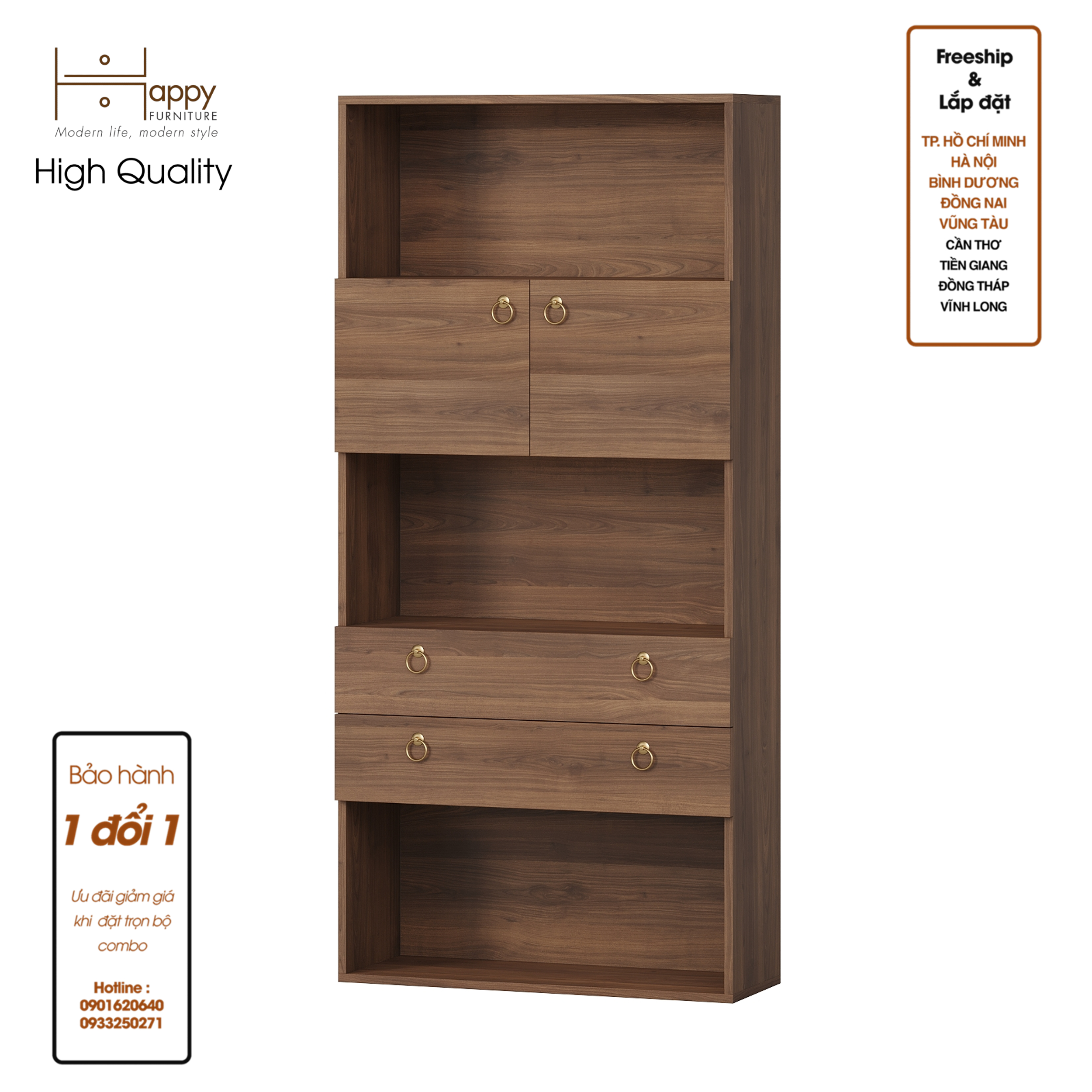 [Happy Home Furniture] WESLEY , kệ sách 6 tầng ,  80cm x 28cm x 170cm (DxRxC), KSA_014