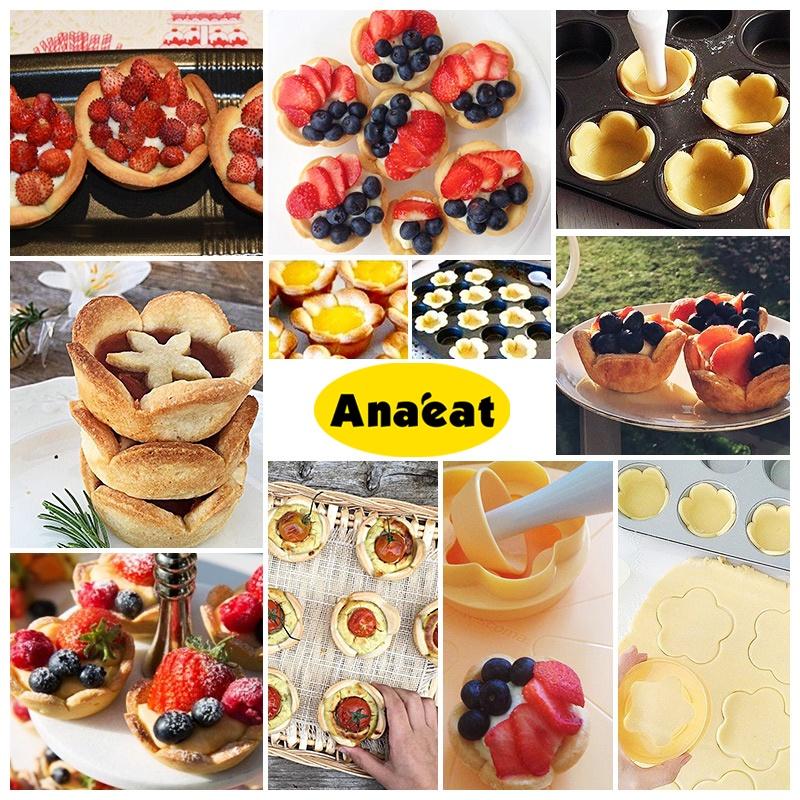 Khuôn Nhựa Cắt Bánh ANAEAT Thiết Kế Hình Hoa / Hình Tròn Xinh Xắn