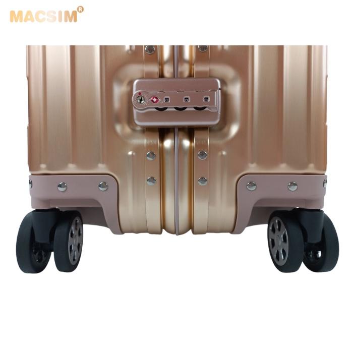 Vali hợp kim nhôm nguyên khối MS1104 Macsim cao cấp màu Rose cỡ 26 inches