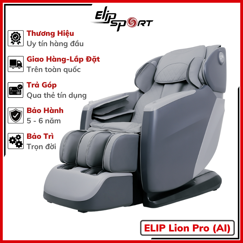 Ghế massage ELIP Lion Pro (AI) - Điều khiển bằng giọng nói, massage chuyên sâu
