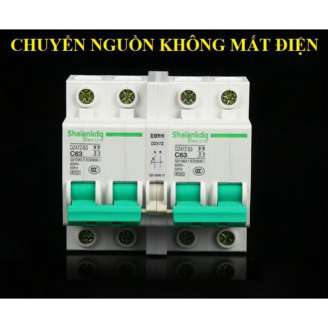 Bộ đổi nguồn điện 2P 63A Shaiankadq không gây mất điện dạng cơ độ bền cao, ats 2p 63A , aptomat, cầu dao đảo chiều