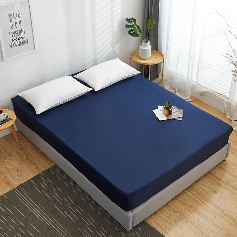 Bông Trang Bị Tấm Nệm Da Đồng Màu Với Thun Chăn Ga Giường Đôi Nữ Hoàng Kích Thước Bedsheet 160x200