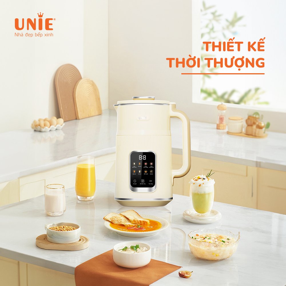 Máy làm sữa hạt UNIE UMB12 Dung tích 1200ml, công suất 1000w, Thiết kế mới thời thượng, chất liệu cao cấp đa tính năng xay nấu - hàng chính hãng