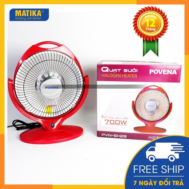 Quạt sưởi Halogen POVENA quạt sưởi ấm 700W thiết kế nổi bật vận hành bền bỉ PVN-SH28 - Hàng chính hãng