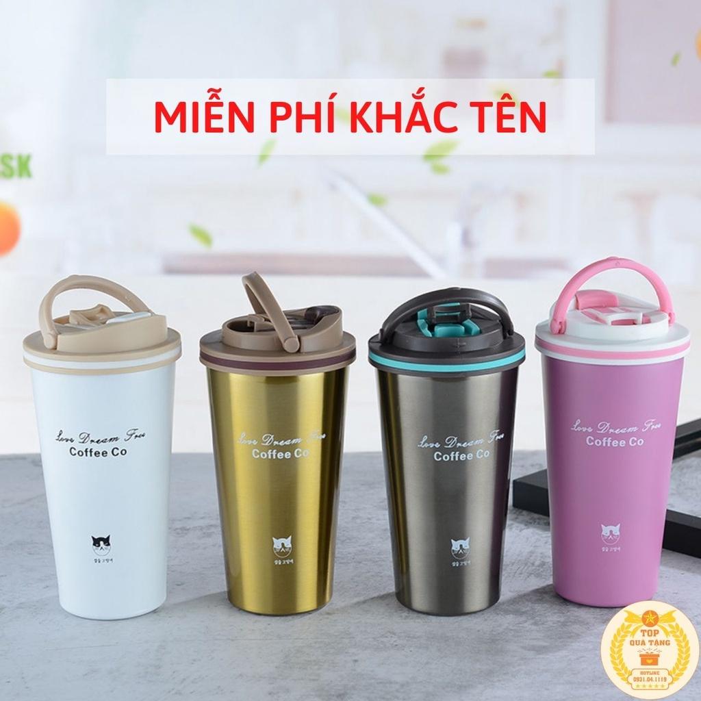 Cốc giữ nhiệt COFFEE CO VACUUM CUP 500ml Ly giữ nhiệt đựng cafe Inox cao cấp SUS 304 nắp có quay, chóng trà