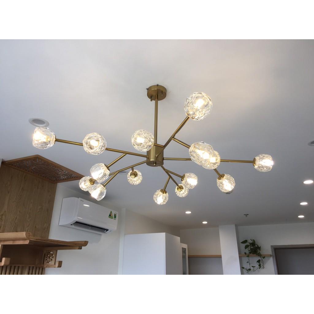 Đèn thả, đèn chùm thả trần pha lê HERA trang trí phòng khách, phòng ngủ hiện đại