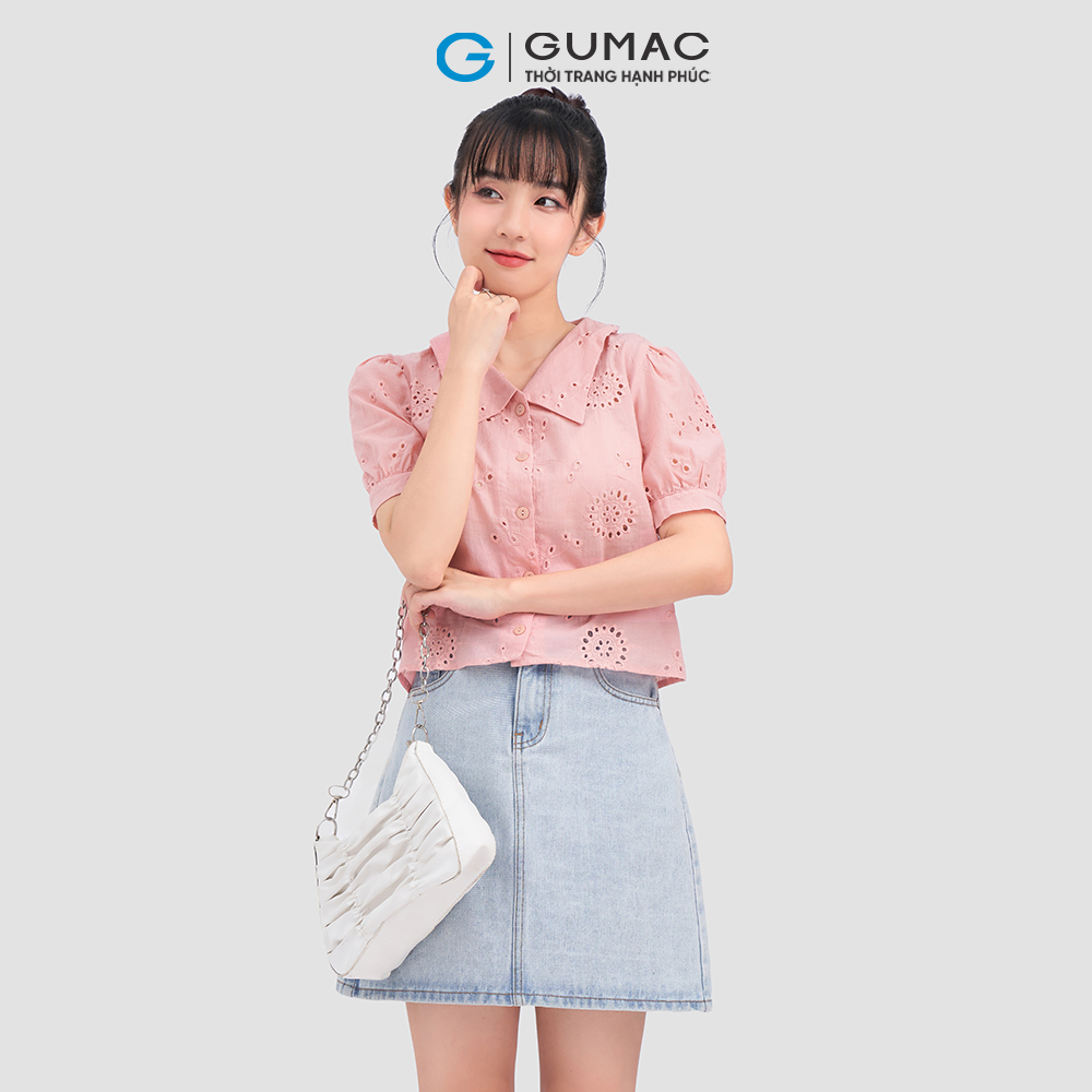 Áo kiểu GUMAC AC11020 cổ sen vuông trẻ trung