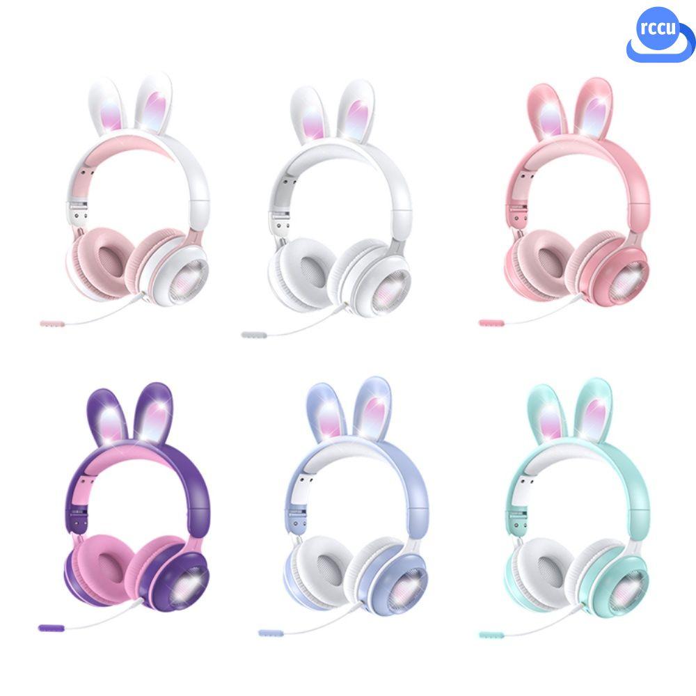 Tai Nghe Mèo Bluetooth Chụp Tai 2021 New Rabbit tai không dây Bluetooth-Tương thích Tai nghe nữ có thể gập lại thẻ phim hoạt hình sáng điện thoại di động máy tính phổ Tai nghe Headphone Tai Mèo