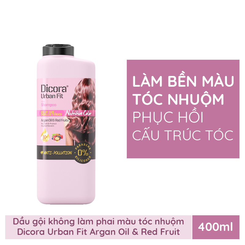 Dầu gội dành cho tóc nhuộm Dicora Urban Fit chiết xuất tinh dầu Argan 400ml